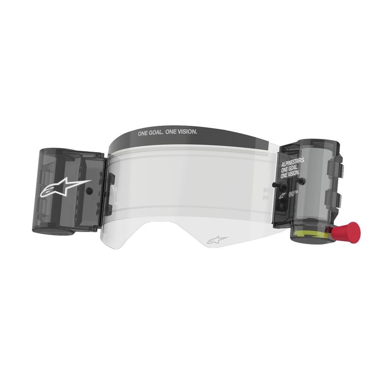 Zestaw wymienny Alpinestars Roll-Off Wide Vision do gogli Supertech Przezroczysta pleksiglas ze ściąganymi kołkami z miki