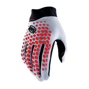Rękawiczki motocrossowe 100% Geomatic szaro-czerwone