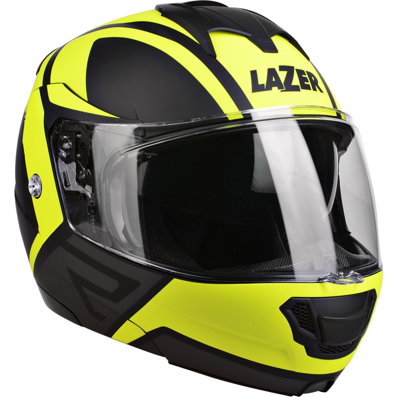 Szczękowy kask motocyklowy Lazer Lugano Z-Generation czarno-fluo żółty