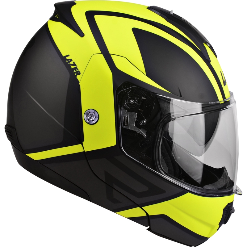 Szczękowy kask motocyklowy Lazer Lugano Z-Generation czarno-fluo żółty