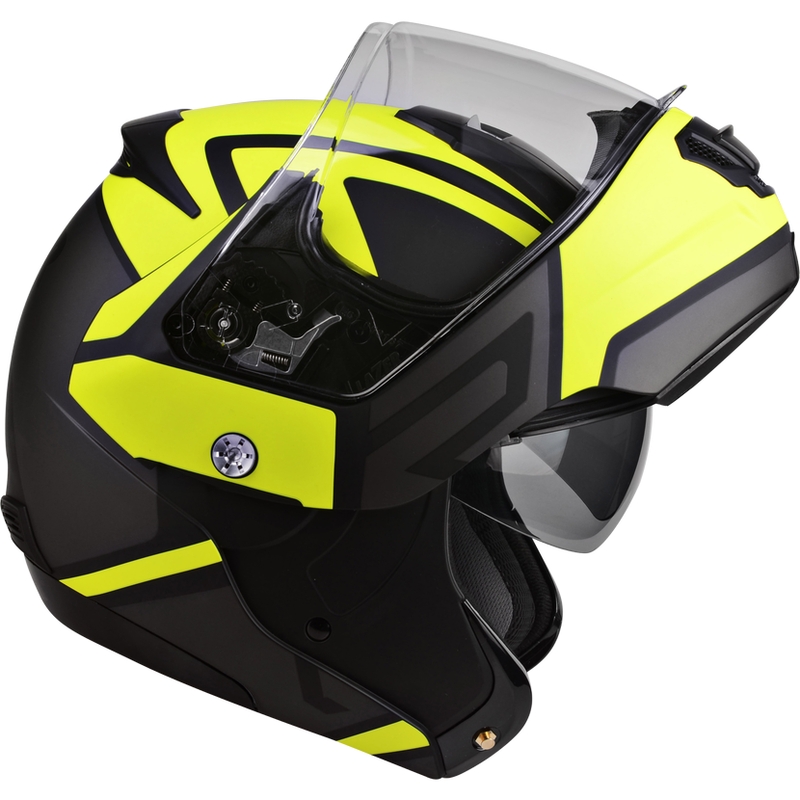 Szczękowy kask motocyklowy Lazer Lugano Z-Generation czarno-fluo żółty