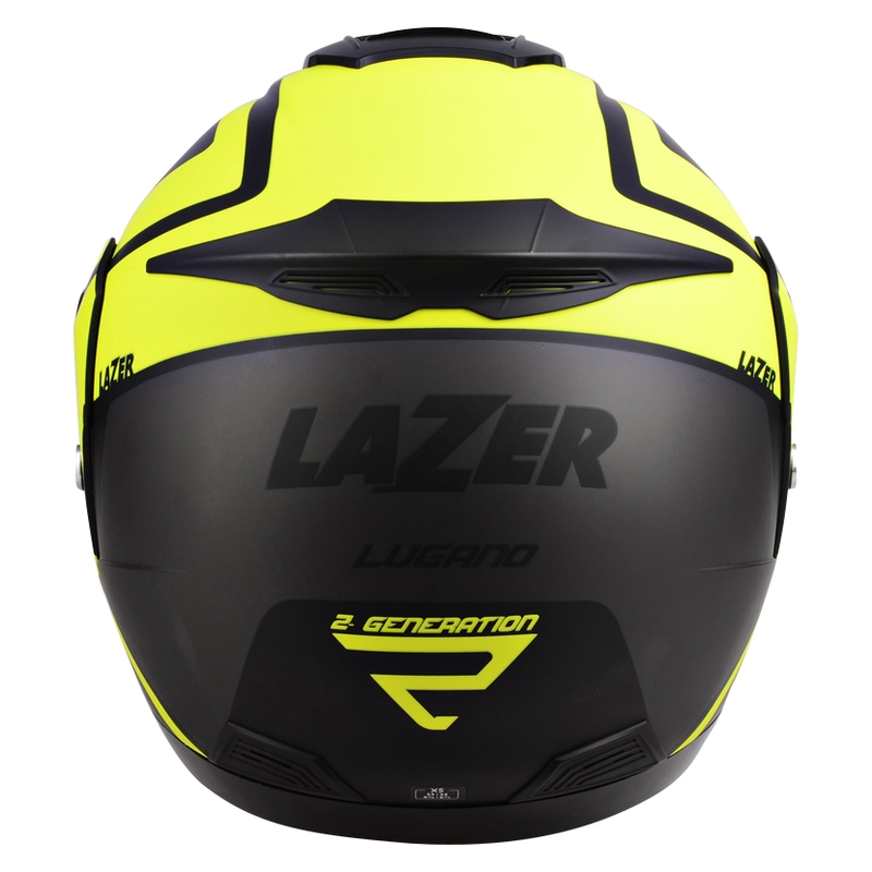 Szczękowy kask motocyklowy Lazer Lugano Z-Generation czarno-fluo żółty