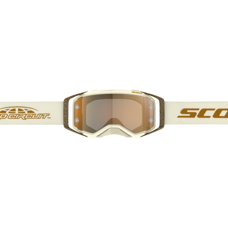 Gogle motocrossowe SCOTT Prospect PRO Circuit AMP w kolorze beżowo-brązowym ze złotą pleksi