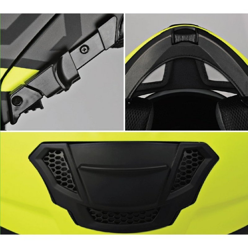 Szczękowy kask motocyklowy Lazer Lugano Z-Generation czarno-fluo żółty