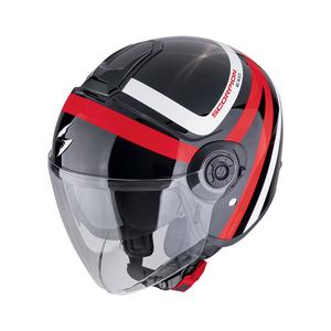 Kask otwarty Scorpion EXO-CITY II RIVA czarno-czerwony