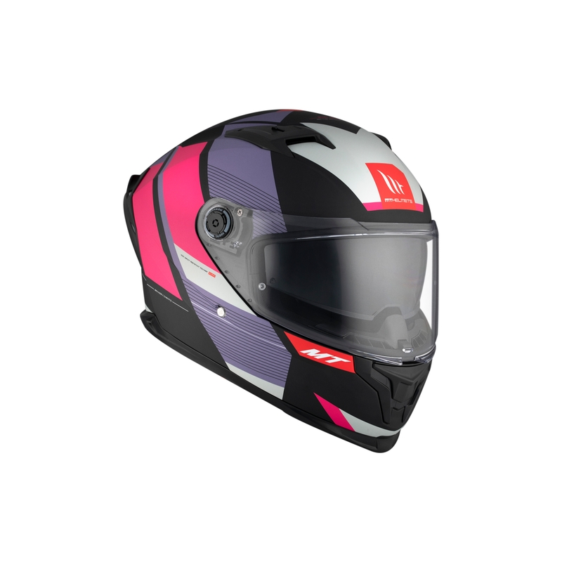 Kask motocyklowy integralny MT BRAKER CHENTO B9 różowo-fioletowo-biały - II. jakość