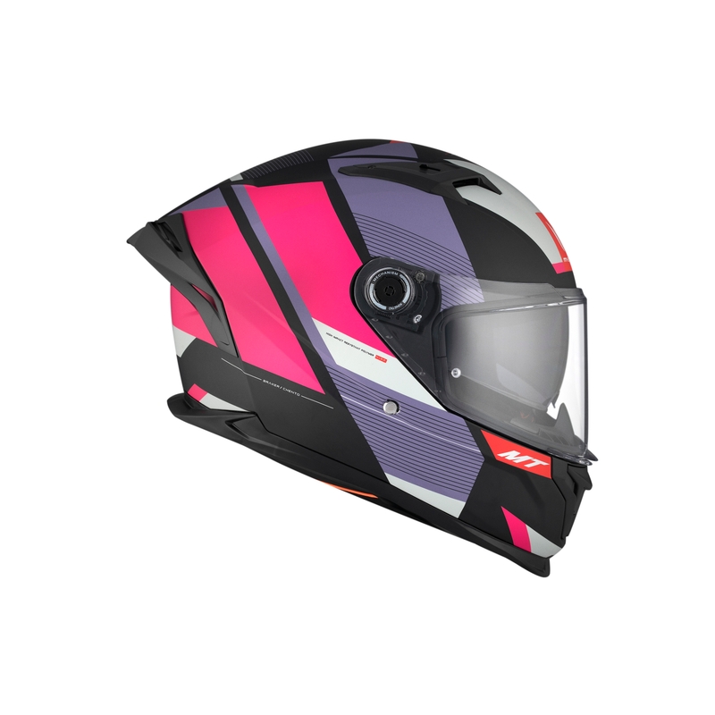 Kask motocyklowy integralny MT BRAKER CHENTO B9 różowo-fioletowo-biały - II. jakość