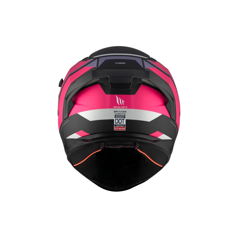 Kask motocyklowy integralny MT BRAKER CHENTO B9 różowo-fioletowo-biały - II. jakość