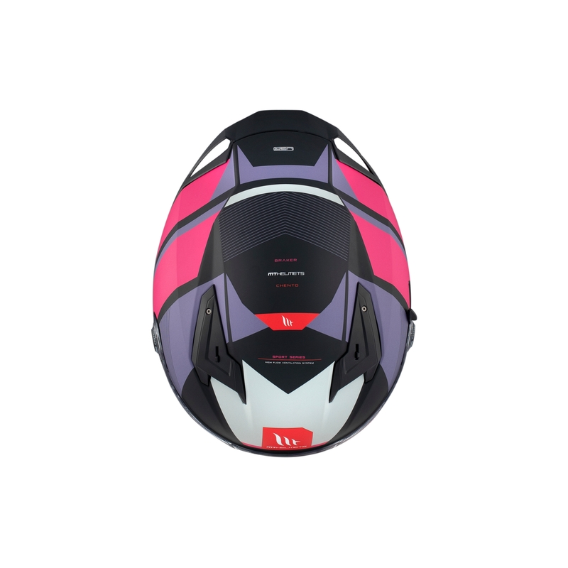 Kask motocyklowy integralny MT BRAKER CHENTO B9 różowo-fioletowo-biały - II. jakość