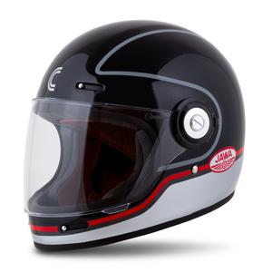 Kask motocyklowy integralny Cassida Fibre Jawa Sport czarno-srebrno-czerwony - II. jakość