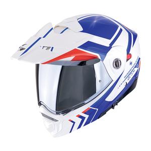 Kask motocyklowy składany Scorpion ADX-2 LEWIS biało-niebiesko-czerwony