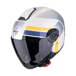 Kask motocyklowy otwarty Scorpion EXO-CITY II BLUR biało-srebrno-żółty
