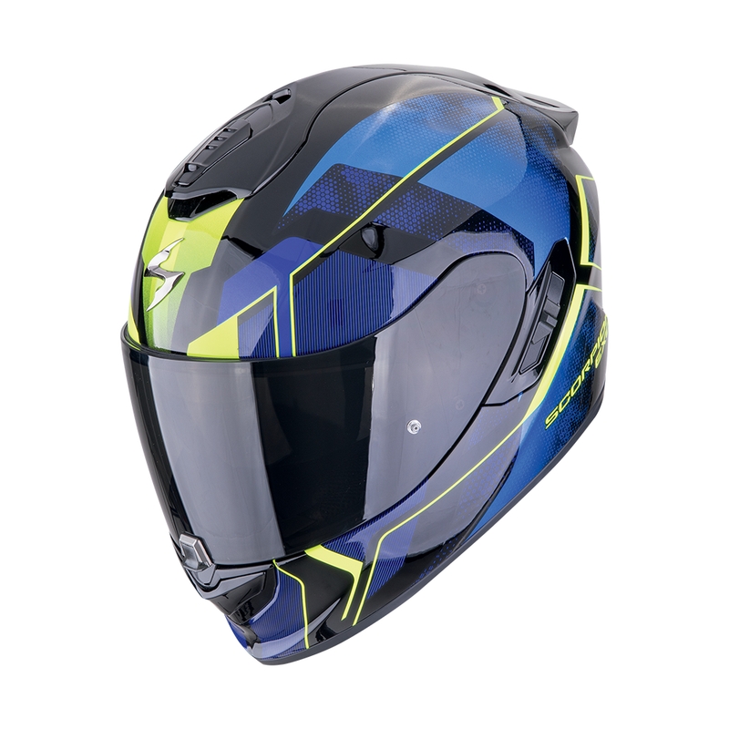 Kask motocyklowy integralny Scorpion EXO-1400 EVO II AIR INTENSIO czarno-niebieski wyprzedaż