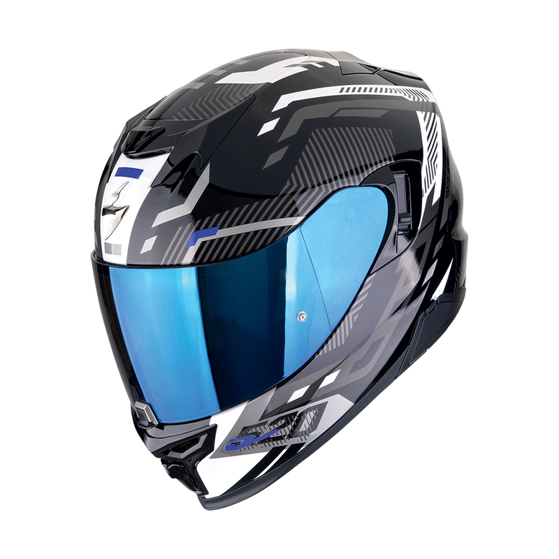 Kask motocyklowy integralny Scorpion EXO-520 EVO AIR RANKA czarno-biało-niebieski wyprzedaż