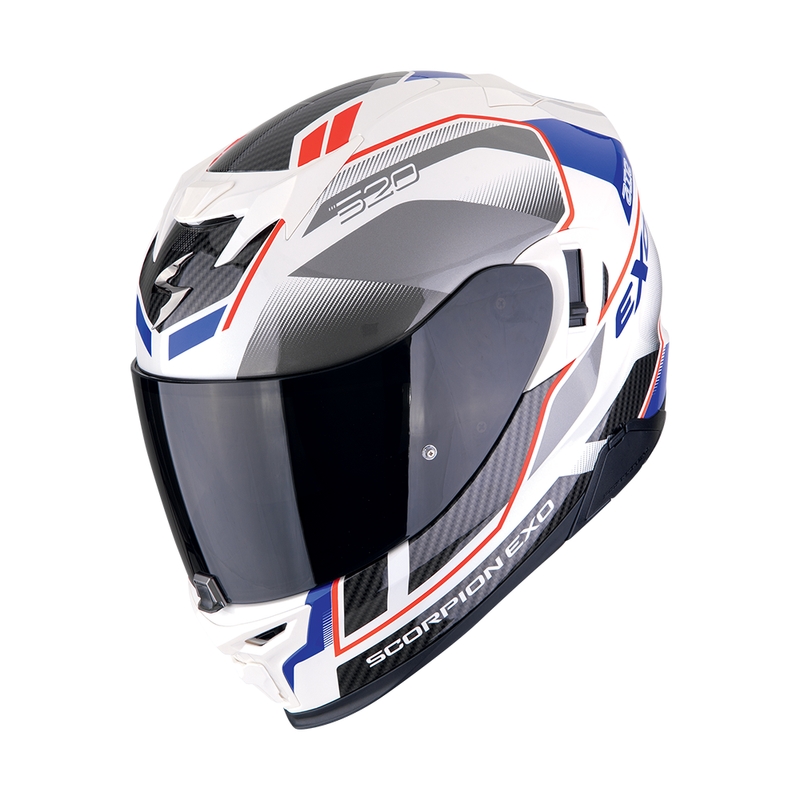 Integralny kask motocyklowy Scorpion EXO-520 EVO AIR LENA perłowo biało-niebieski wyprzedaż