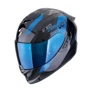 Kask motocyklowy integralny Scorpion EXO-1400 EVO II CARBON AIR PLATTED czarno-niebieski