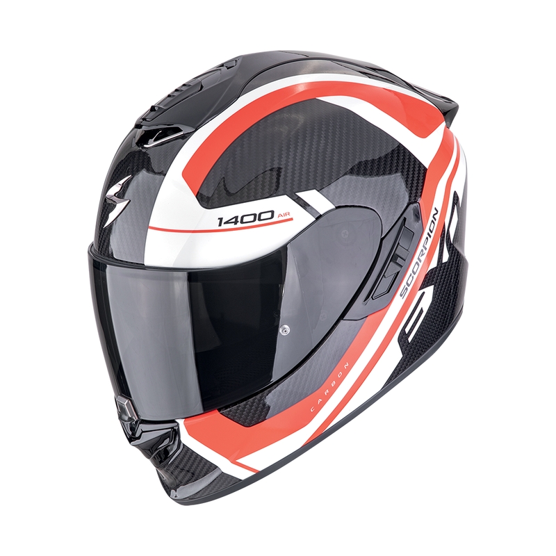 Kask motocyklowy integralny Scorpion EXO-1400 EVO II CARBON AIR ENKO czarno-czerwono-biały wyprzedaż