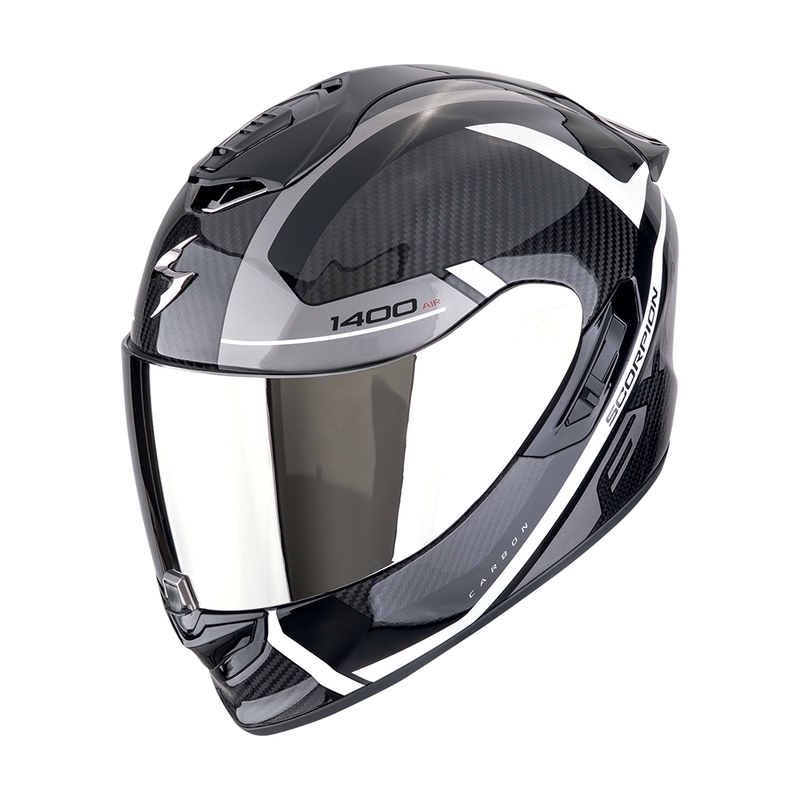 Kask motocyklowy integralny Scorpion EXO-1400 EVO II CARBON AIR ENKO czarno-srebrno-biały wyprzedaż
