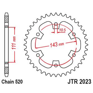 Rear sprocket JT JTR 2023-42 42T, 520