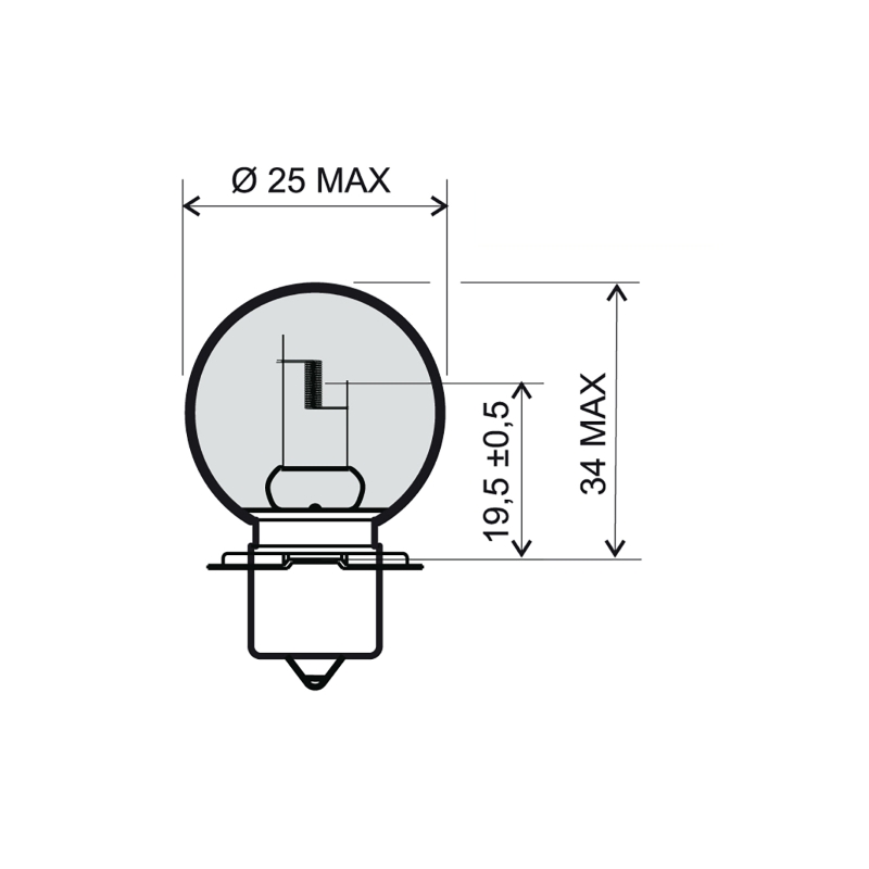 Lamp RMS 12V 20W, P26S white
