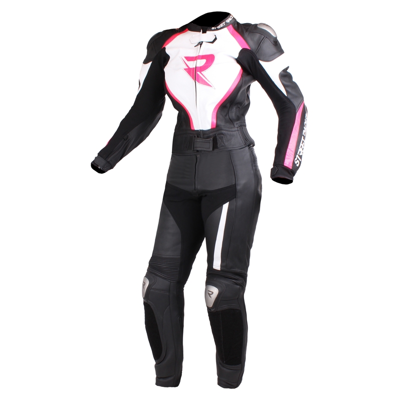 Damski kombinezon motocyklowy Street Racer Andy black-white-fluo pink wyprzedaż.