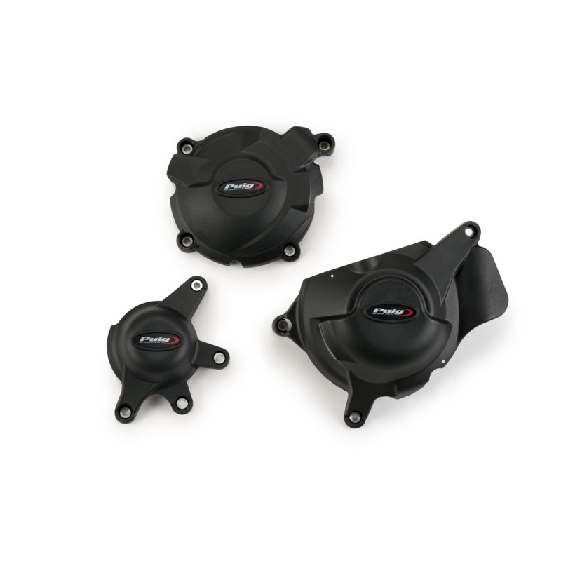 Engine covers PUIG Track for Championship black included 3 covers