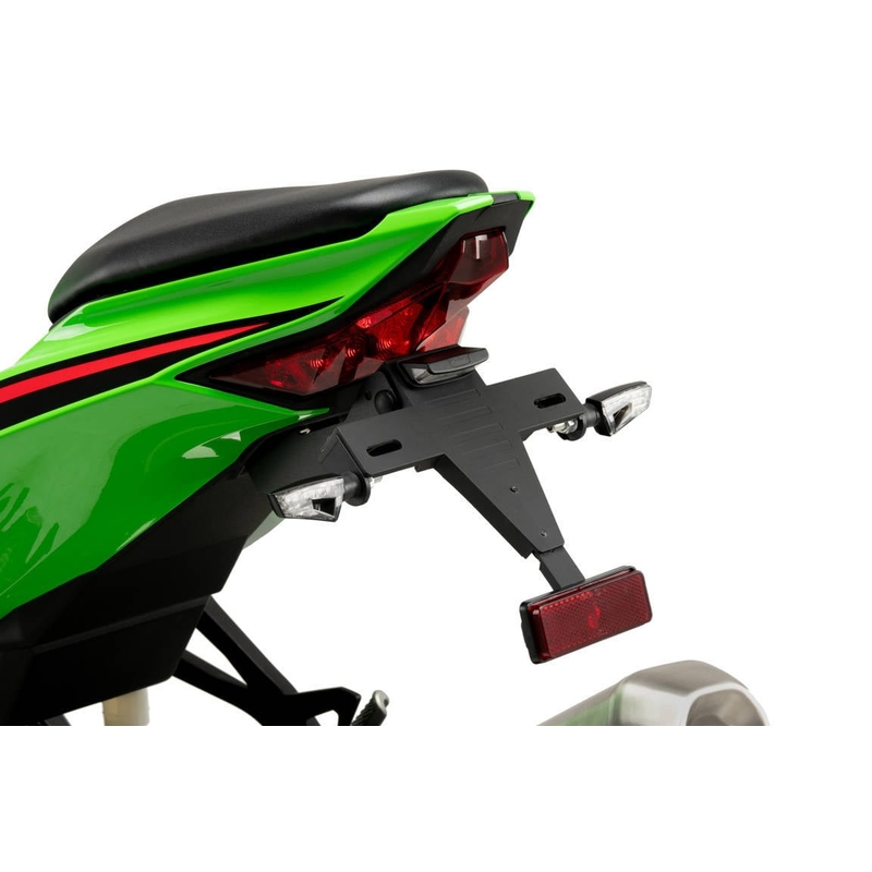 Adjustable license support PUIG black for KAWASAKI ZX-4R Ninja 2024, KAWASAKI ZX-4RR Ninja 2024