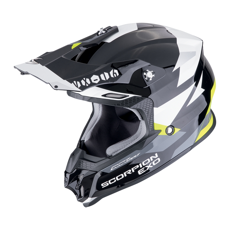 Kask motocrossowy Scorpion VX-16 EVO AIR ROD w kolorze czarno-fluo żółtym