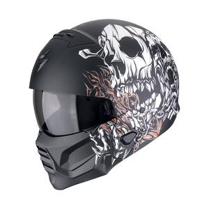 Modułowy kask motocyklowy Scorpion EXO-COMBAT II GENESIS matowy czarno-biało-złoty