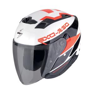 Kask motocyklowy otwarty SCORPION EXO-230 BAND biało-czarno-czerwony
