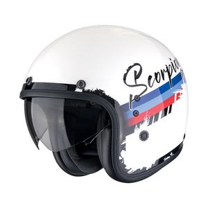 Kask motocyklowy otwarty Scorpion Belfast Evo ADONIS biało-czerwono-niebieski