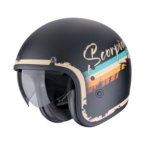 Kask motocyklowy otwarty Scorpion Belfast Evo ADONIS matowy czarno-beżowy