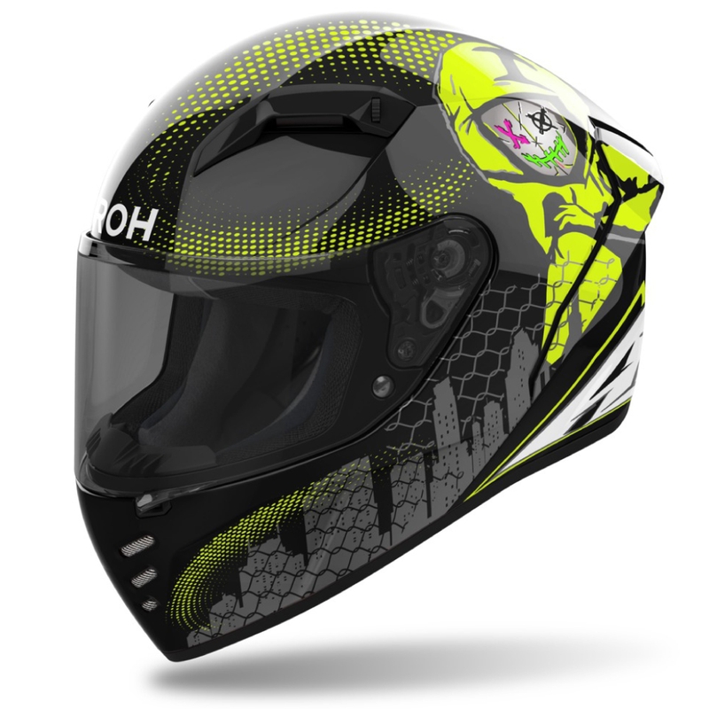 Zintegrowany kask motocyklowy Airoh CONNOR Gamer czarno-szary-fluo żółty