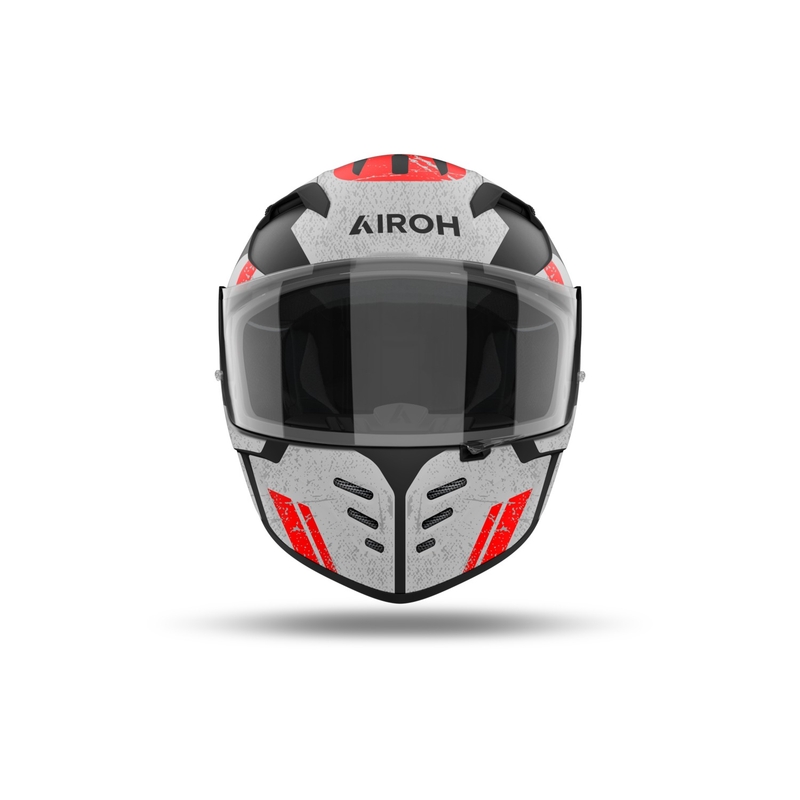 Zintegrowany kask motocyklowy Airoh CONNOR Omega matowy biało-czerwony