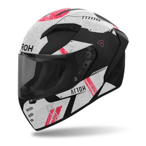 Zintegrowany kask motocyklowy Airoh CONNOR Omega matowy biało-czerwony