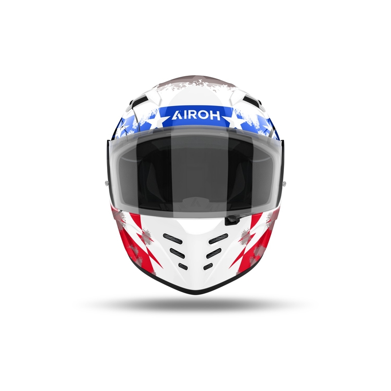 Zintegrowany kask motocyklowy Airoh CONNOR Nation biało-czerwono-niebieski