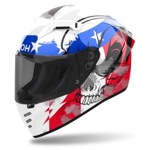 Zintegrowany kask motocyklowy Airoh CONNOR Nation biało-czerwono-niebieski
