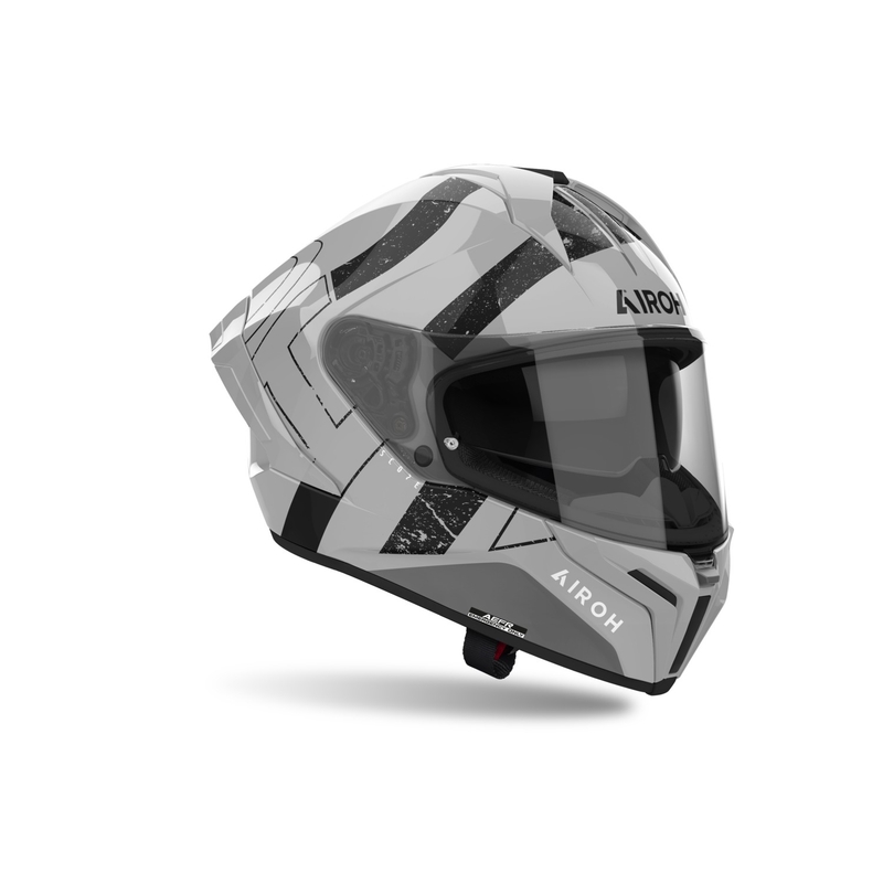 Jasnoszary integralny kask motocyklowy Airoh MATRYX Scope