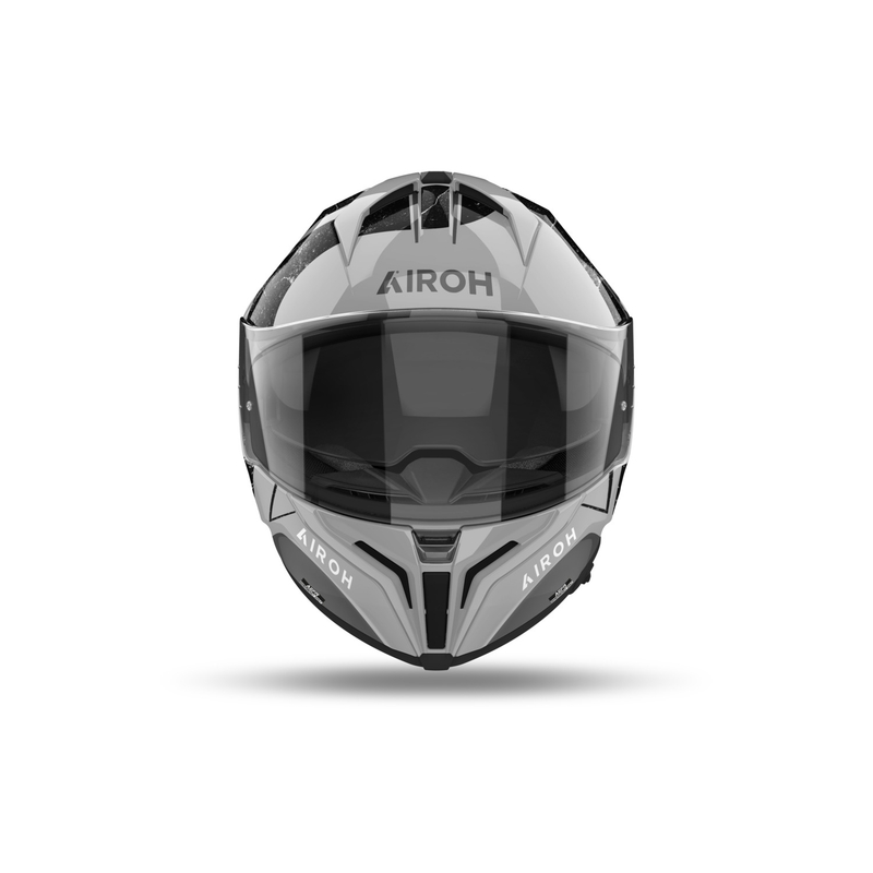 Jasnoszary integralny kask motocyklowy Airoh MATRYX Scope