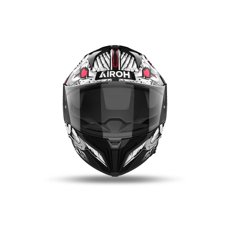 Zintegrowany kask motocyklowy Airoh MATRYX Nytro połysk czarno-biały
