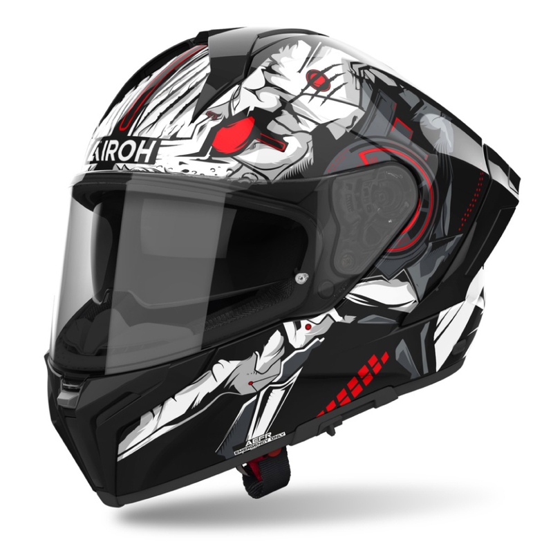Zintegrowany kask motocyklowy Airoh MATRYX Nytro połysk czarno-biały