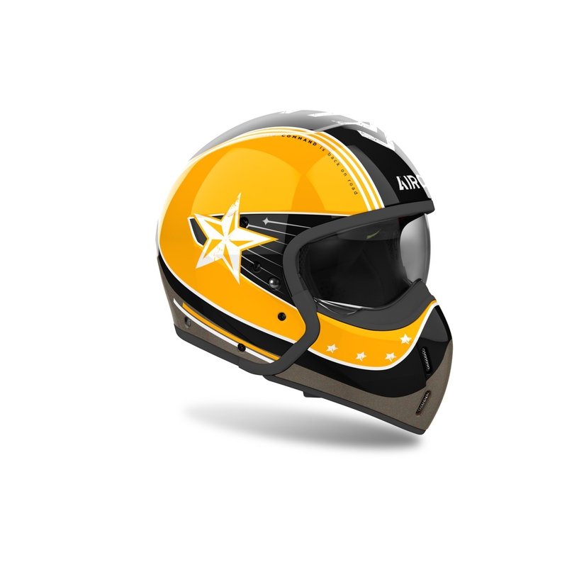 Modułowy kask motocyklowy Airoh J110 Command w kolorze żółtym błyszczącym