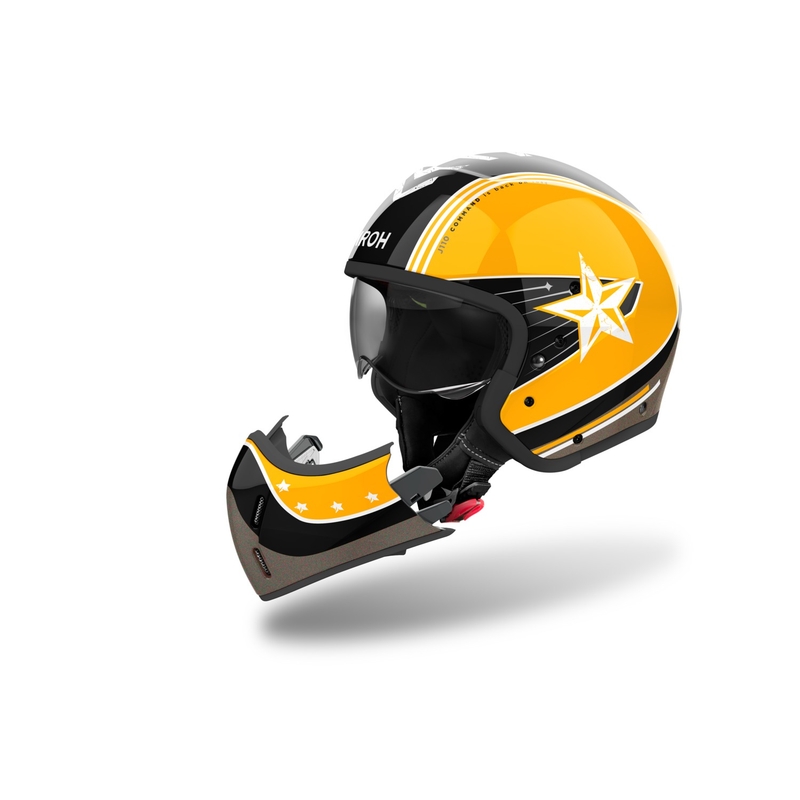 Modułowy kask motocyklowy Airoh J110 Command w kolorze żółtym błyszczącym