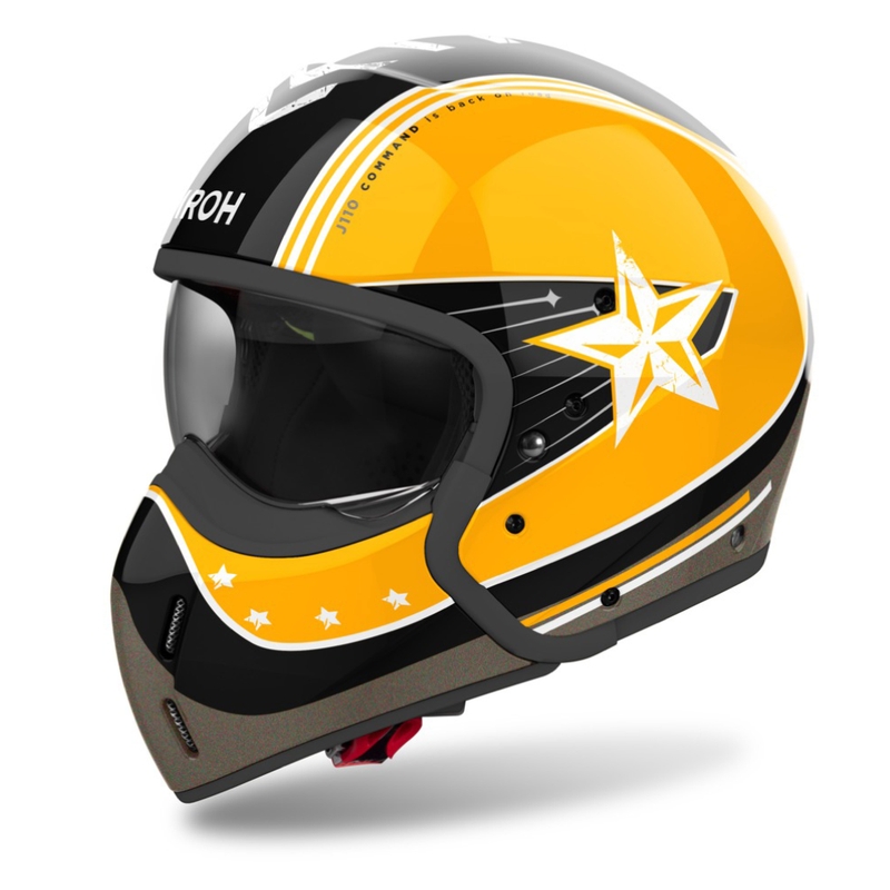 Modułowy kask motocyklowy Airoh J110 Command w kolorze żółtym błyszczącym