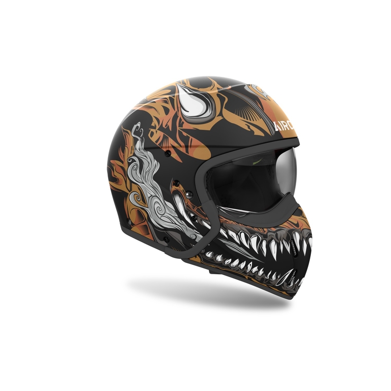 Matowy czarny modułowy kask motocyklowy Airoh J110 Oni