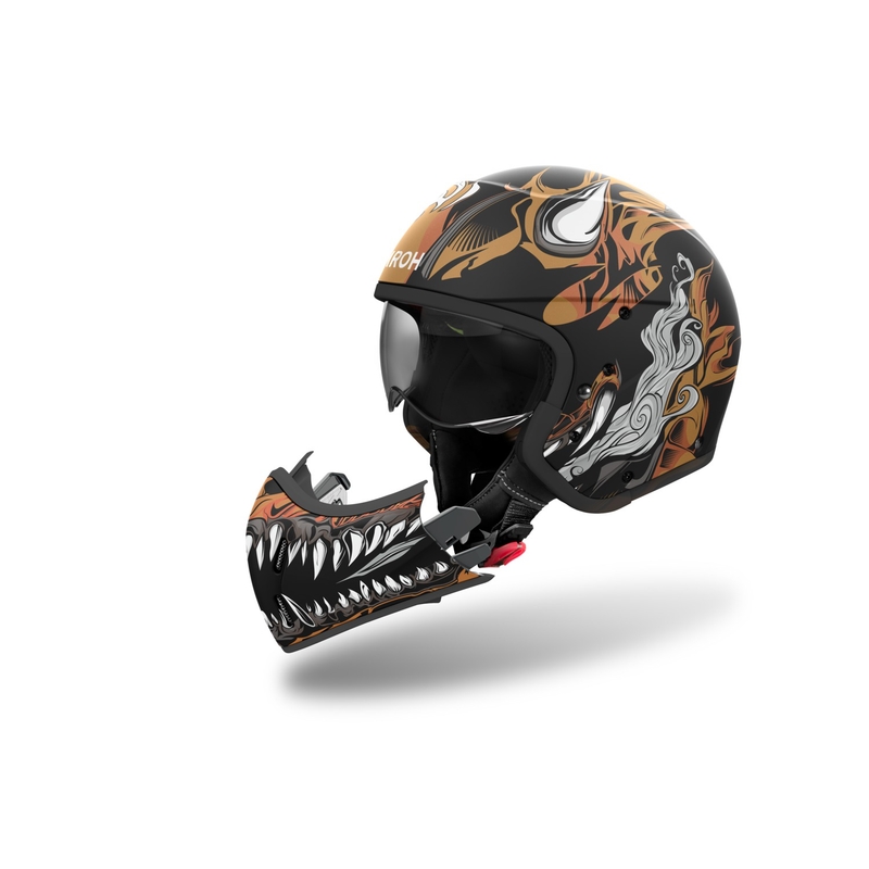 Matowy czarny modułowy kask motocyklowy Airoh J110 Oni