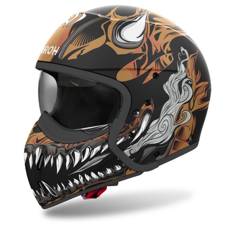 Matowy czarny modułowy kask motocyklowy Airoh J110 Oni