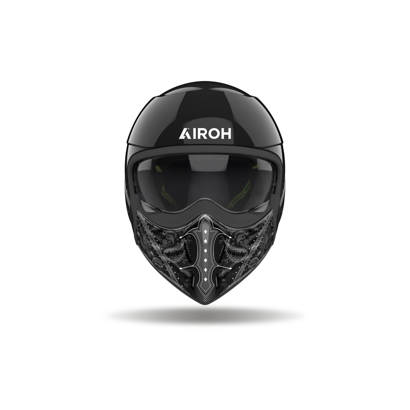 Modułowy kask motocyklowy Airoh J110 Paesly w kolorze czarnym błyszczącym