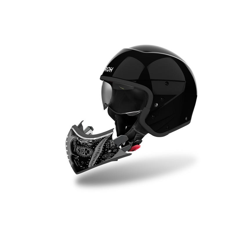 Modułowy kask motocyklowy Airoh J110 Paesly w kolorze czarnym błyszczącym