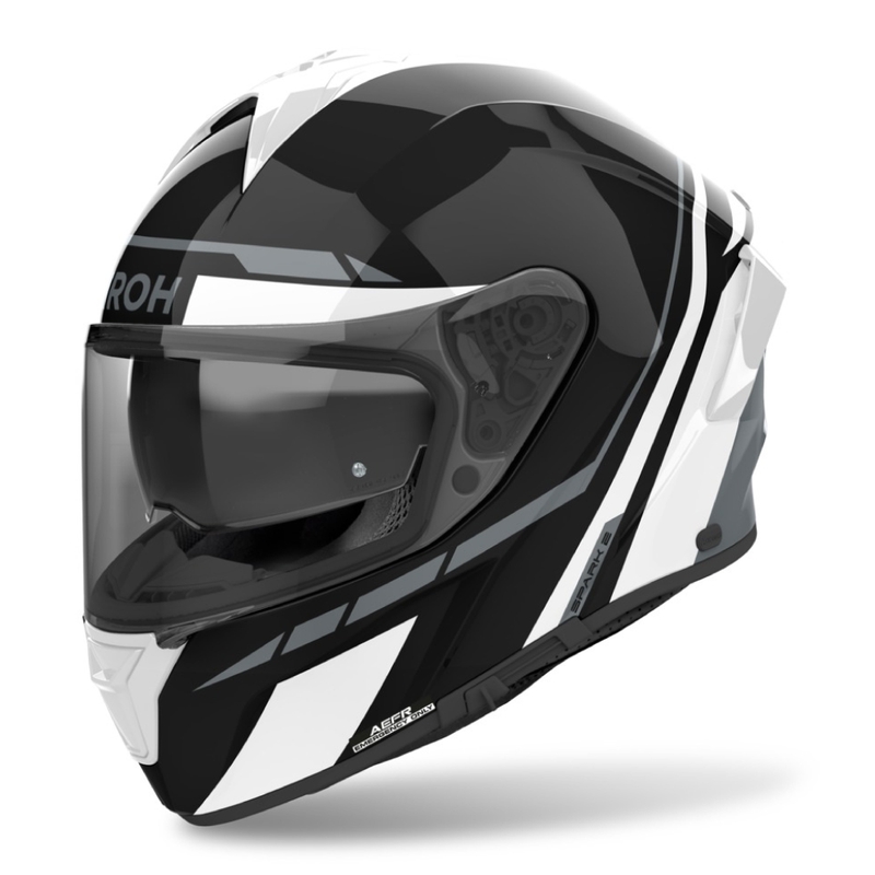 Zintegrowany kask motocyklowy Airoh SPARK 2 Spinner w kolorze białym, błyszczącym